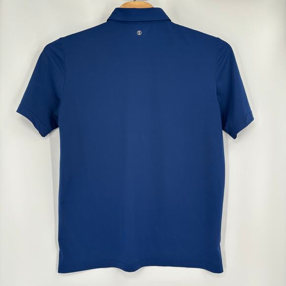 Stitch Mens Large Solid Navy Blue Short Sleeve Polo Golf Shirt - Picture 6 of 6